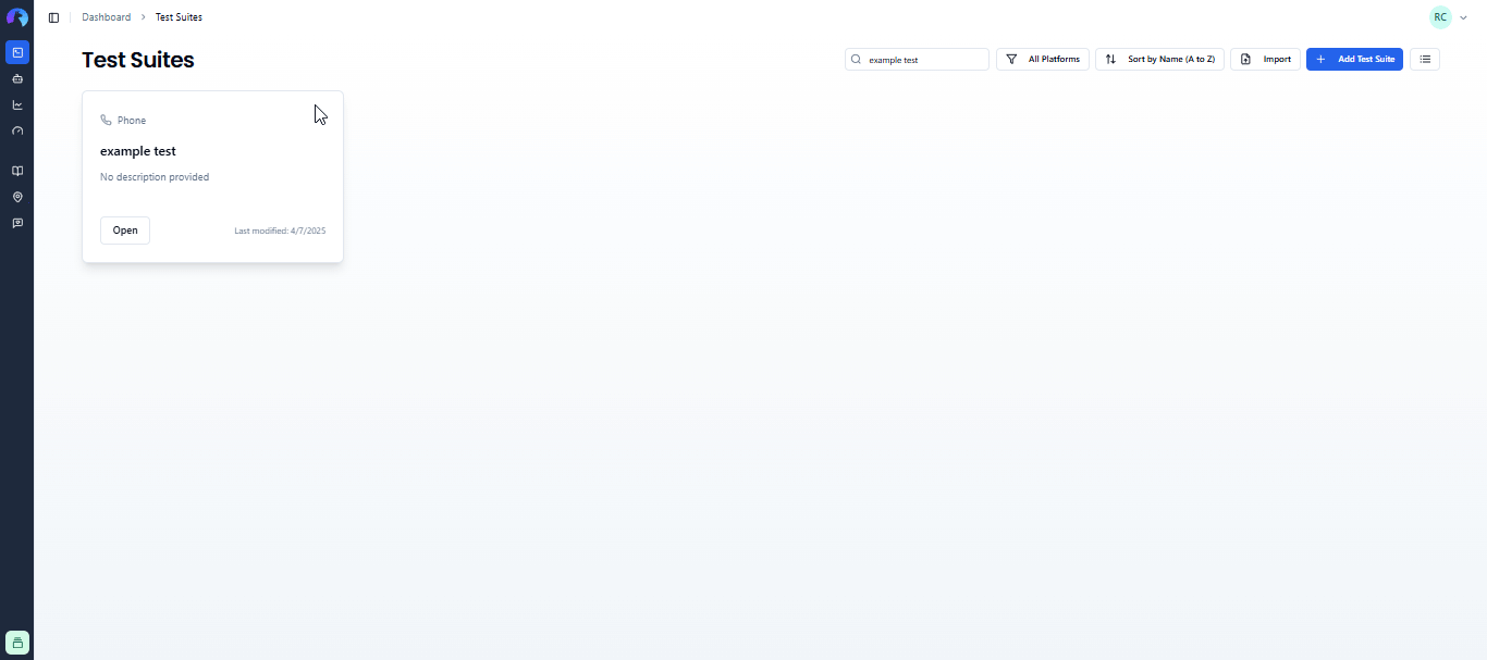 Cloning a test suite