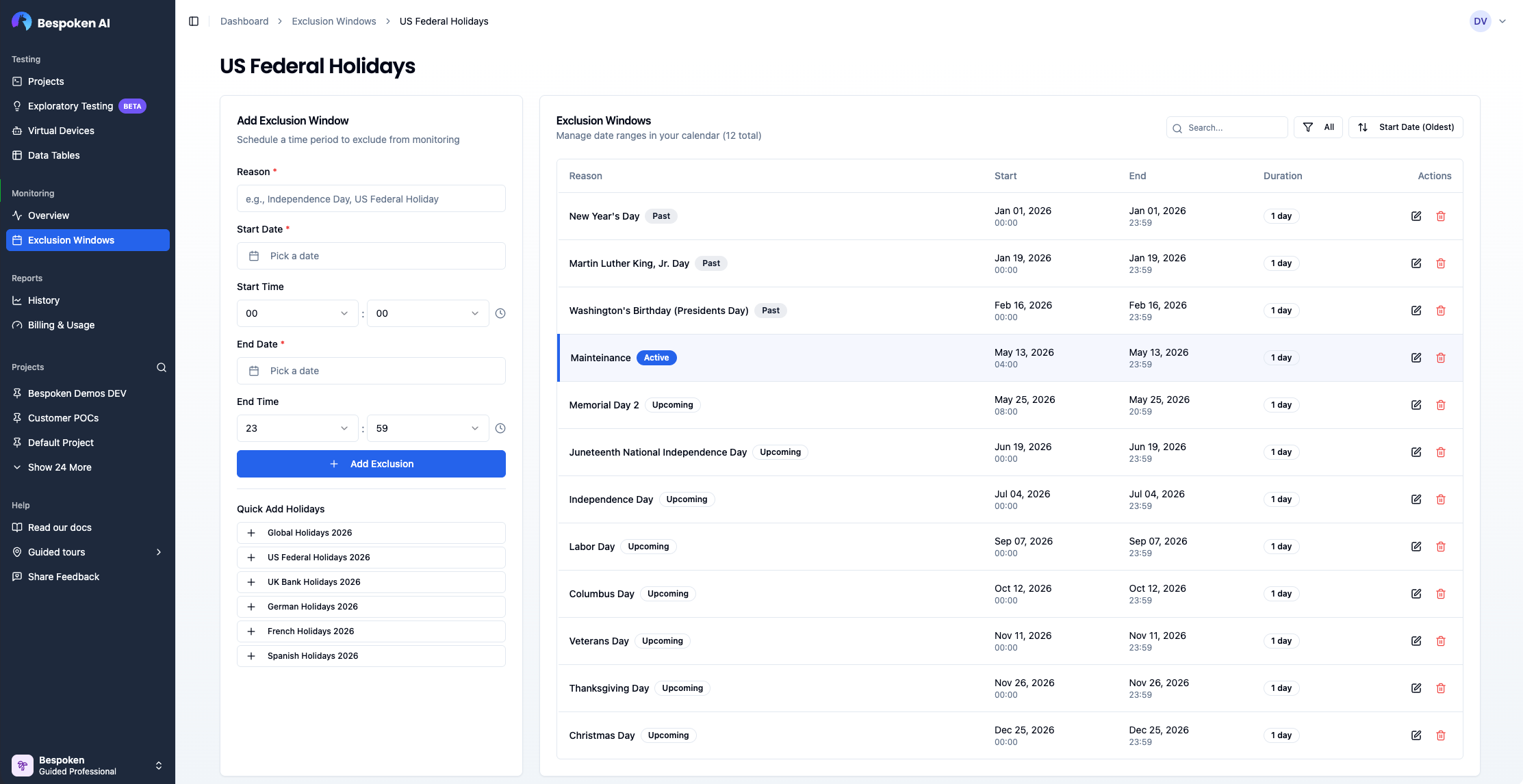 Calendar editor