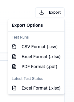 Export types and formats